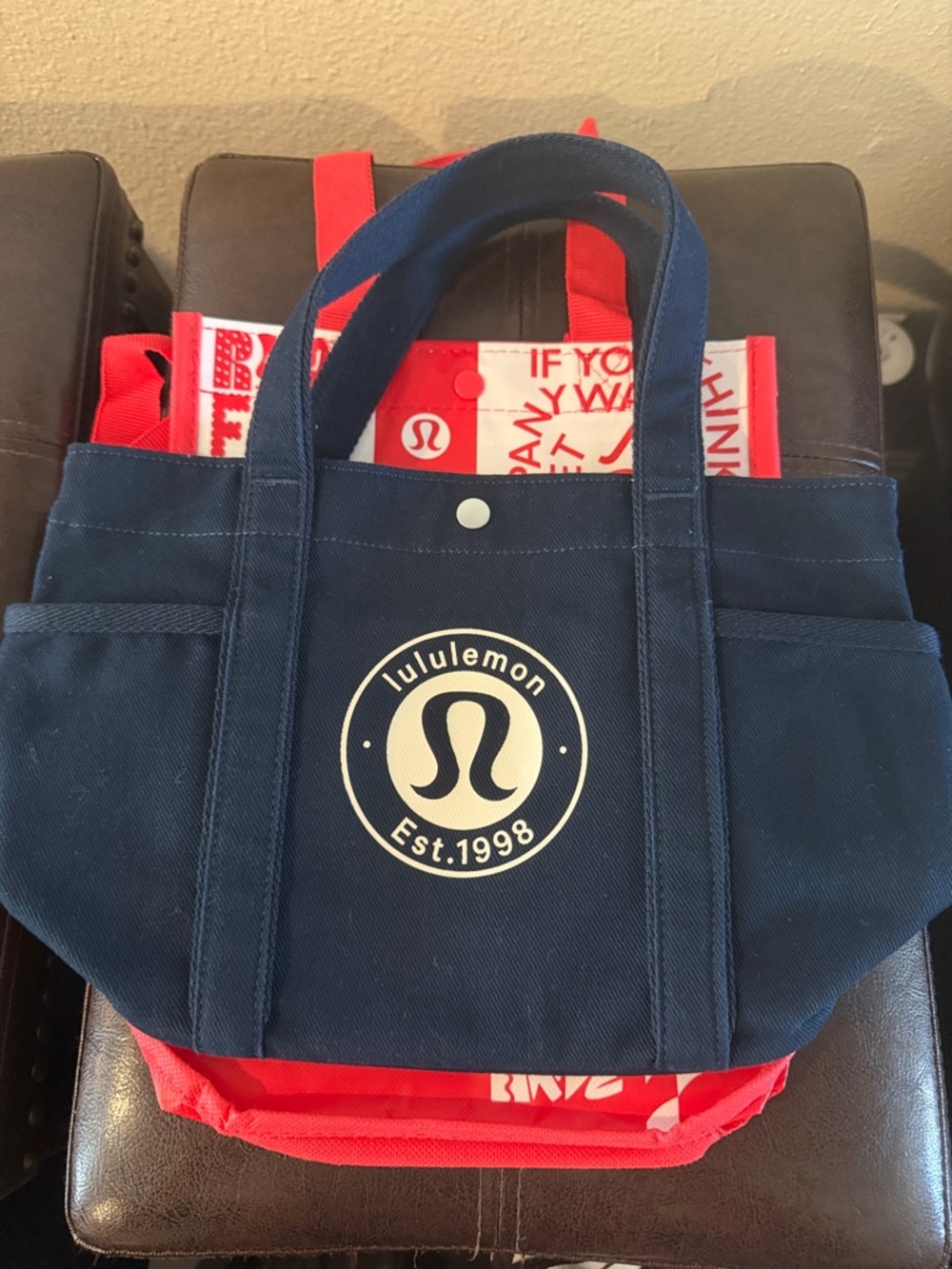 lululemon athletica Navy Daily multi mini Canvas Duffel Tote 6.5L